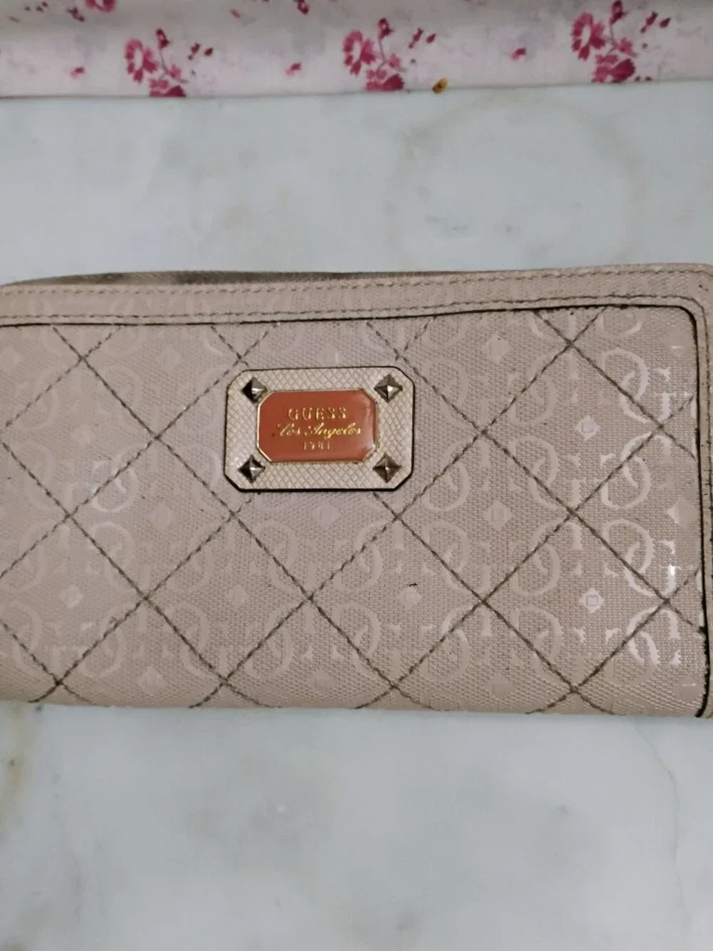 Pale Pink Guess Wallet Zippered